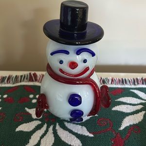 Glass Holiday Snowman